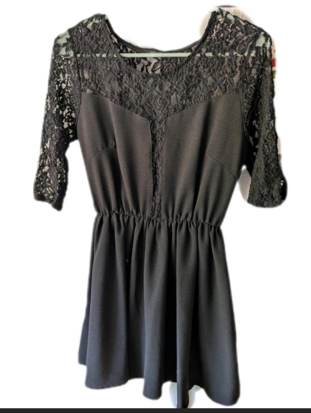 The Vintage Shop Black Lace Dark Romance Whimsigoth Fit and Flare Dress Medium